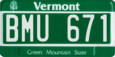 VT license plate BMU671