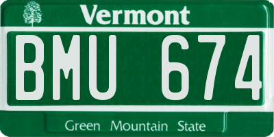 VT license plate BMU674