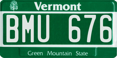 VT license plate BMU676