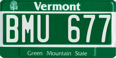 VT license plate BMU677