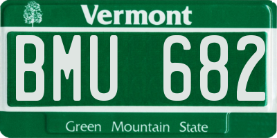 VT license plate BMU682