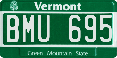 VT license plate BMU695