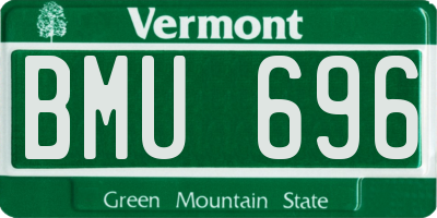 VT license plate BMU696