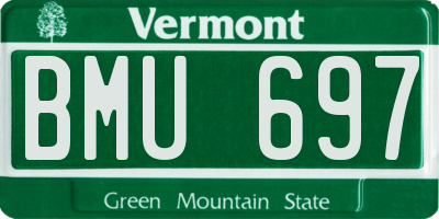 VT license plate BMU697