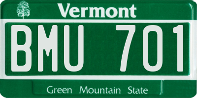 VT license plate BMU701