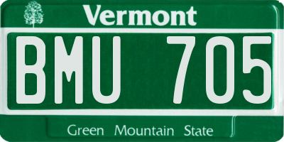 VT license plate BMU705