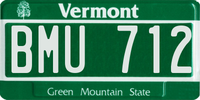 VT license plate BMU712