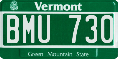 VT license plate BMU730