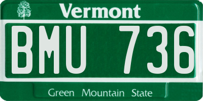 VT license plate BMU736