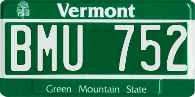 VT license plate BMU752