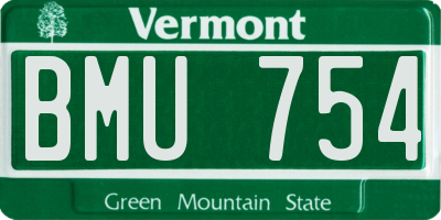 VT license plate BMU754