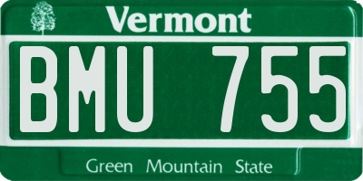 VT license plate BMU755