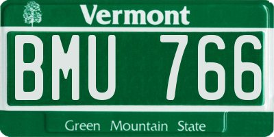VT license plate BMU766