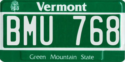 VT license plate BMU768