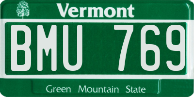 VT license plate BMU769