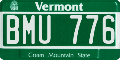 VT license plate BMU776
