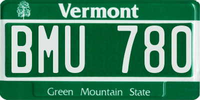 VT license plate BMU780