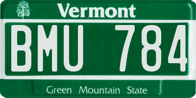 VT license plate BMU784