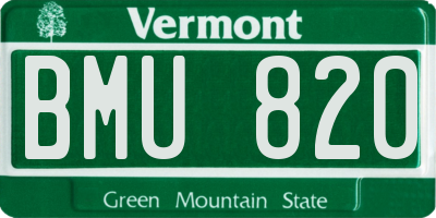 VT license plate BMU820