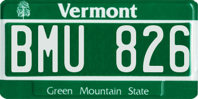 VT license plate BMU826