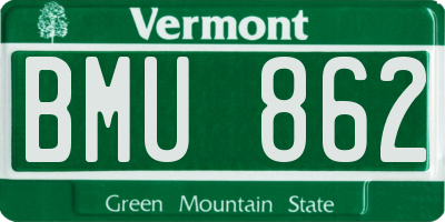 VT license plate BMU862