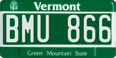 VT license plate BMU866
