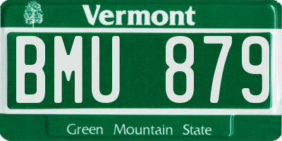 VT license plate BMU879