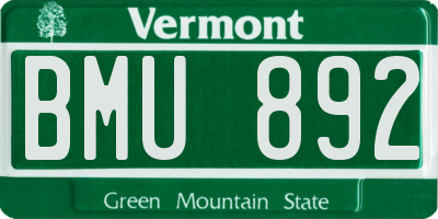 VT license plate BMU892