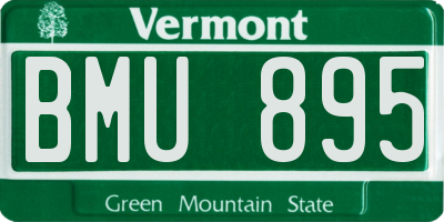 VT license plate BMU895