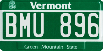 VT license plate BMU896