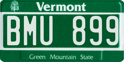 VT license plate BMU899