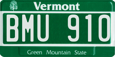 VT license plate BMU910