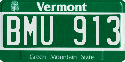 VT license plate BMU913