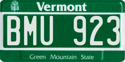 VT license plate BMU923