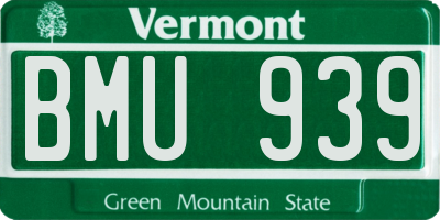 VT license plate BMU939