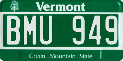 VT license plate BMU949