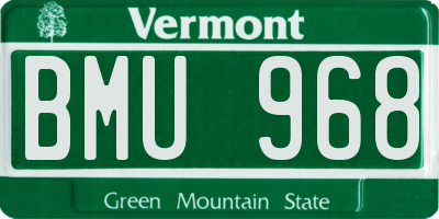 VT license plate BMU968
