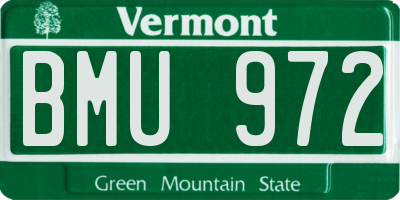 VT license plate BMU972