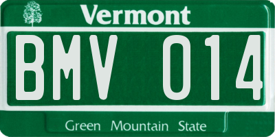VT license plate BMV014