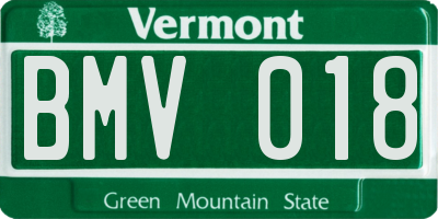 VT license plate BMV018