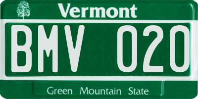 VT license plate BMV020