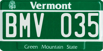 VT license plate BMV035