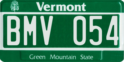 VT license plate BMV054