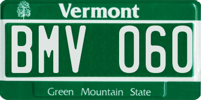 VT license plate BMV060