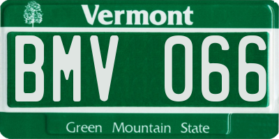 VT license plate BMV066