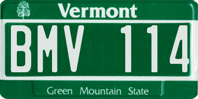VT license plate BMV114