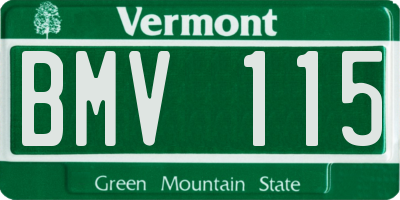 VT license plate BMV115
