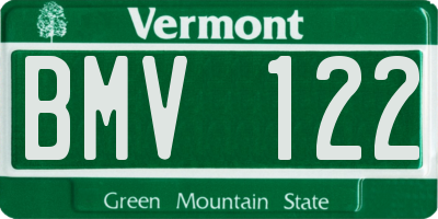 VT license plate BMV122