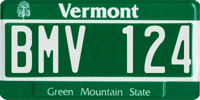 VT license plate BMV124