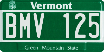 VT license plate BMV125